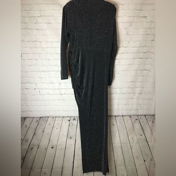 BOOHOO HIGH NECK SPLIT MAXI PARTY DRESS 14 - Picture 11 of 12